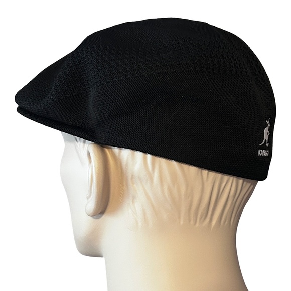 KANGOL Flat Cap Newsboy Hat Tropic 504 Ventair Black Born British Unisex NWOT - Picture 6 of 14